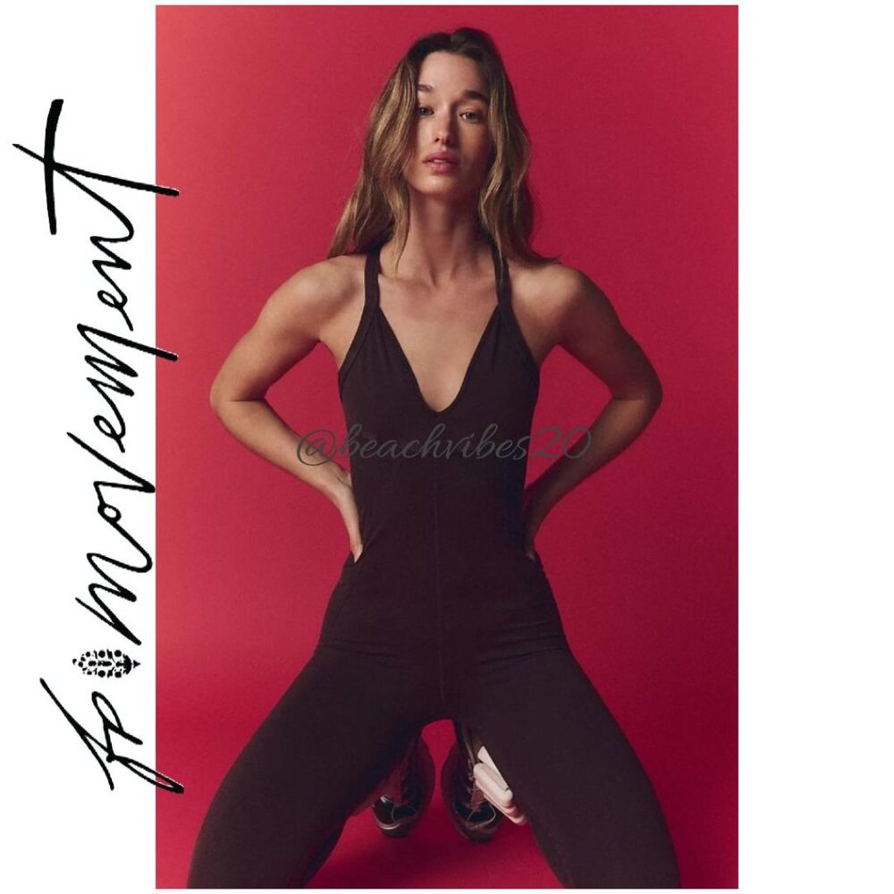 FP MOVEMENT BY FREE PEOPLE Good Karma Plunge Onesie M/L *NO LOGO*